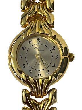 Vintage Jacques Couture Gold Tone Link Bracelet Watch Women’s Quartz 2.5” Small
